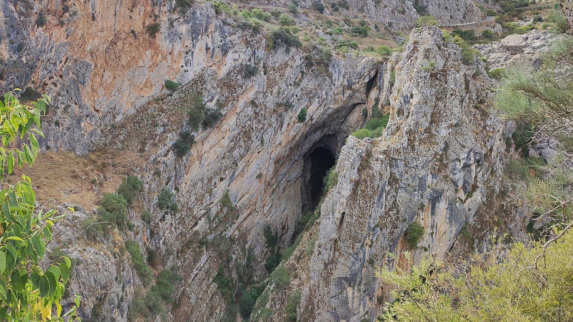 This is the spectacular cave near Ronda with an entrance standing over